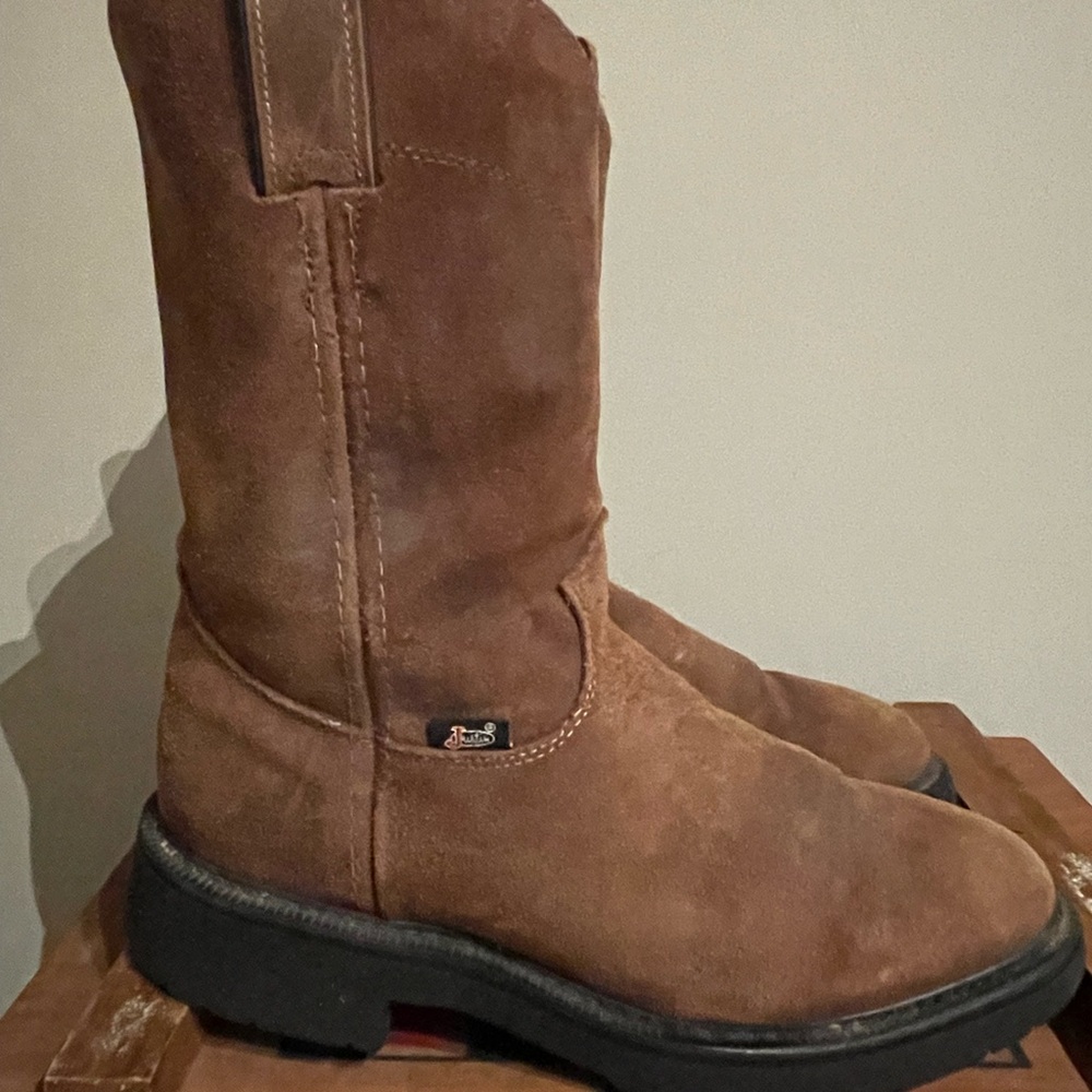 Justin Swede Leather Western Cowboy Boots Size 9